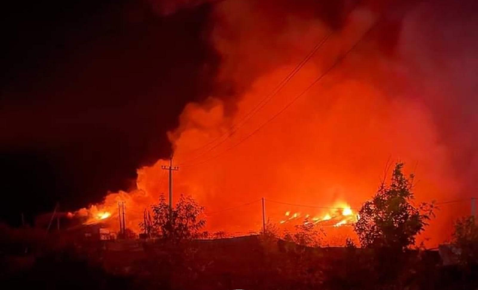В Перми ночью произошел крупный пожар на частной ферме