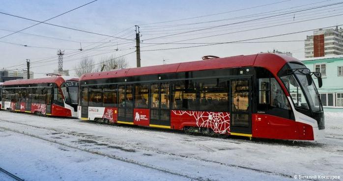 Еще три новых трамвая «Львенок» поставили в Пермь 