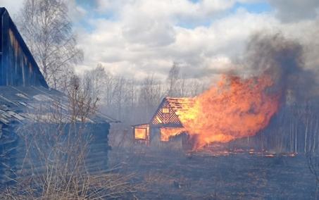 На юге Пермского края вновь полыхает крупный лесной пожар