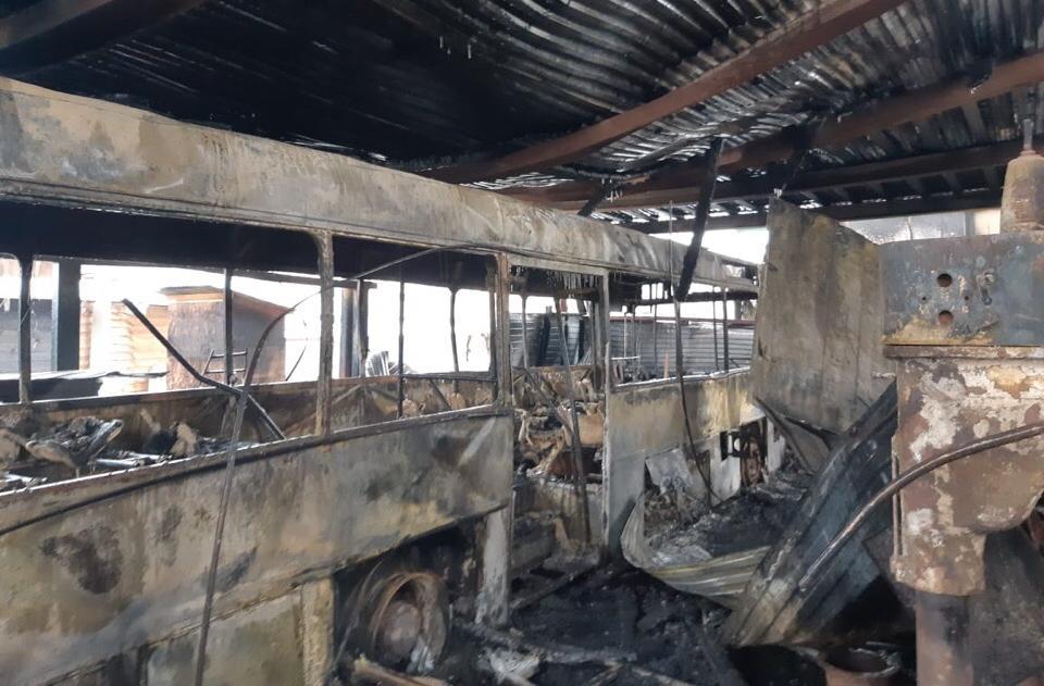 В Перми сгорел автобус